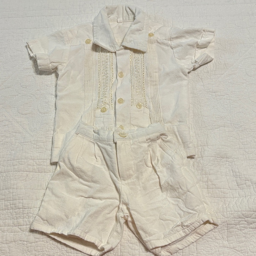 White Short Sleeve Baby Outfit